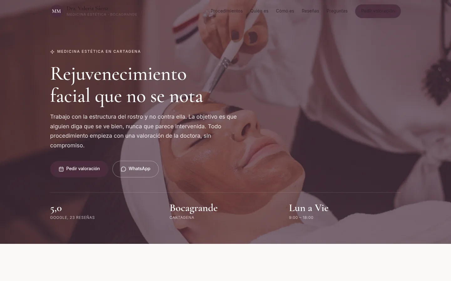 Un consultorio de medicina estética